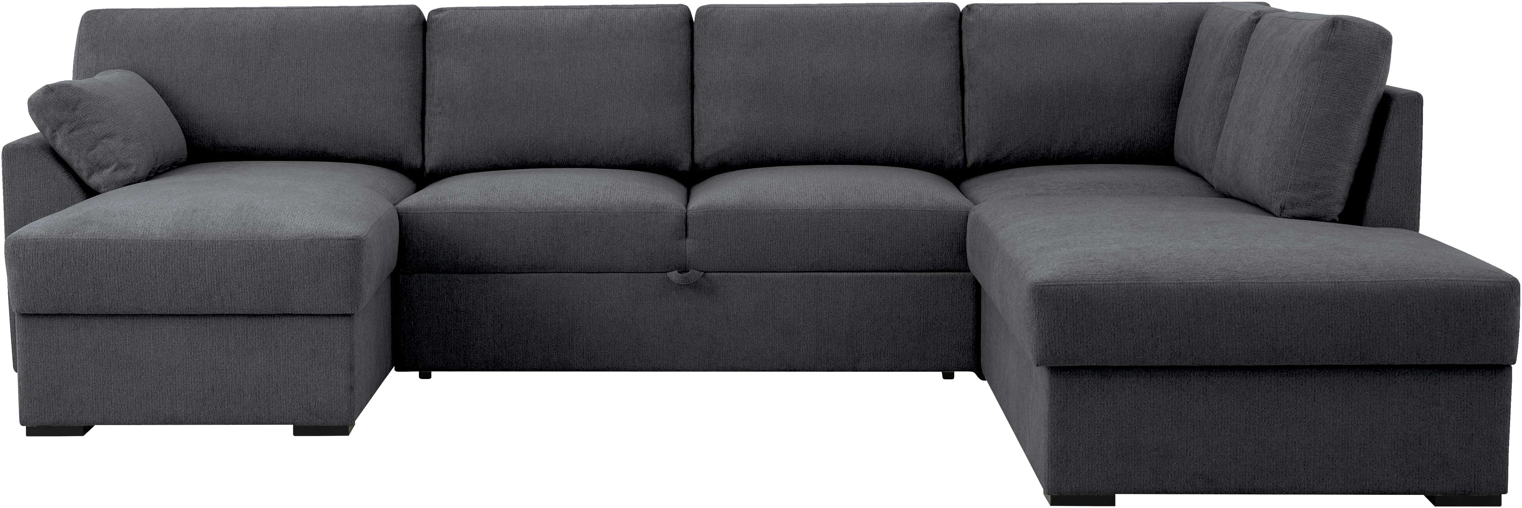 Home affaire Wohnlandschaft "Citry", Breite 309 cm, Chenille, Bettfunktion, günstig online kaufen
