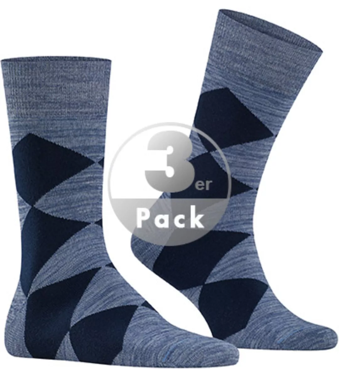 Burlington Multicolour Clyde Herren Socken, 40-46, Blau, Raute, Baumwolle, günstig online kaufen