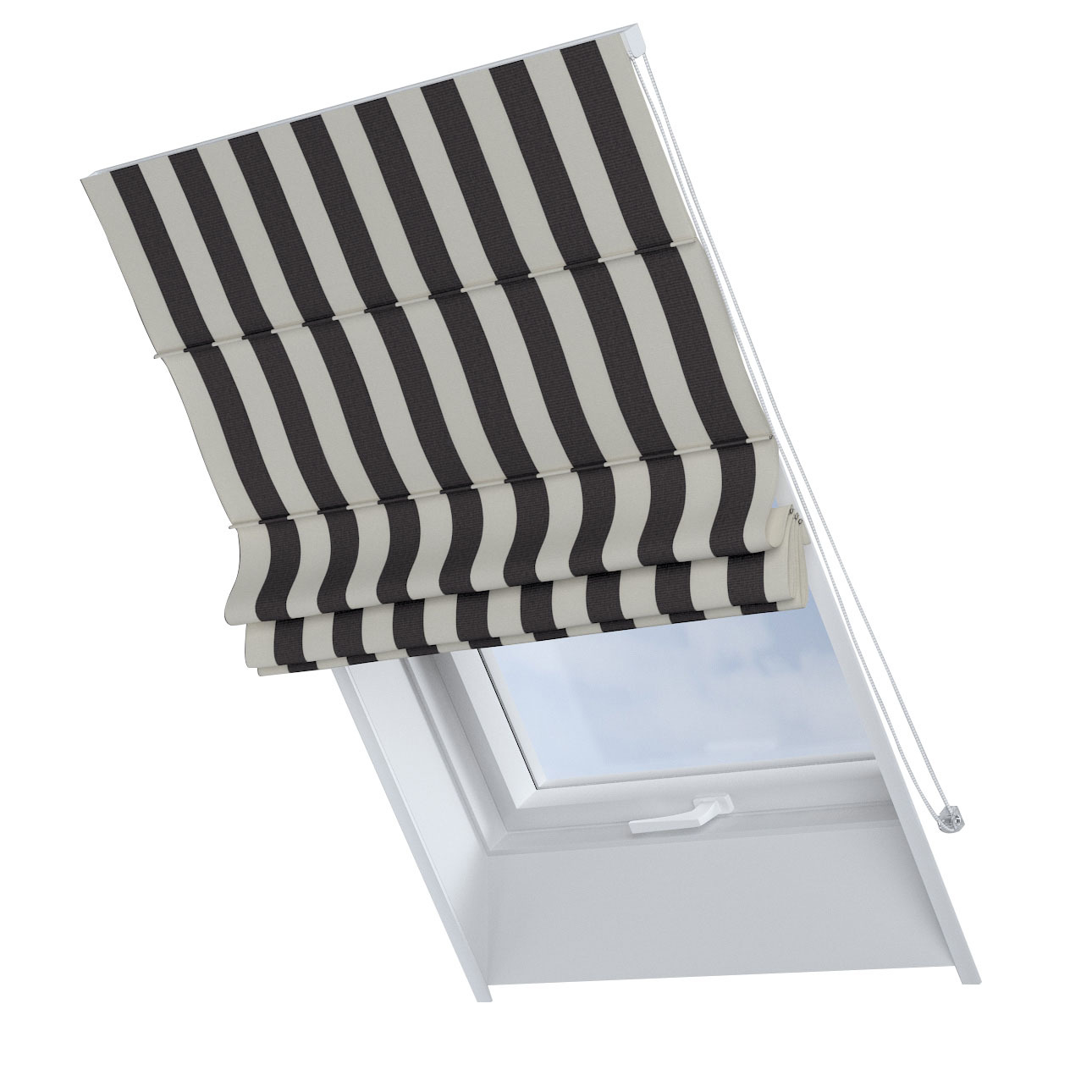 Dekoria Dachfenster-Raffrollo Rimini, anthrazit-weiß, 50 x 60 cm günstig online kaufen