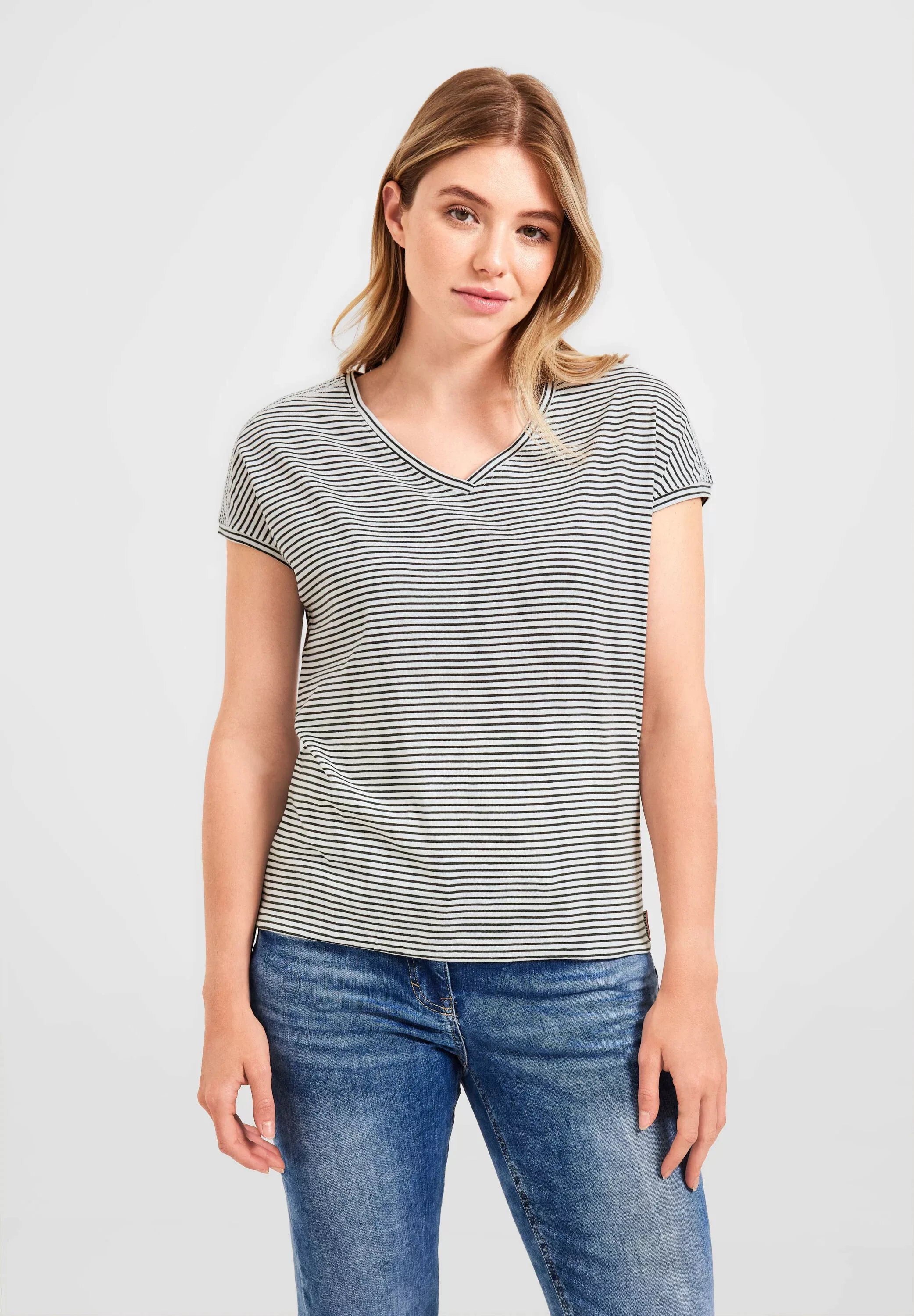 Cecil T-Shirt, mit Elastiksaum günstig online kaufen