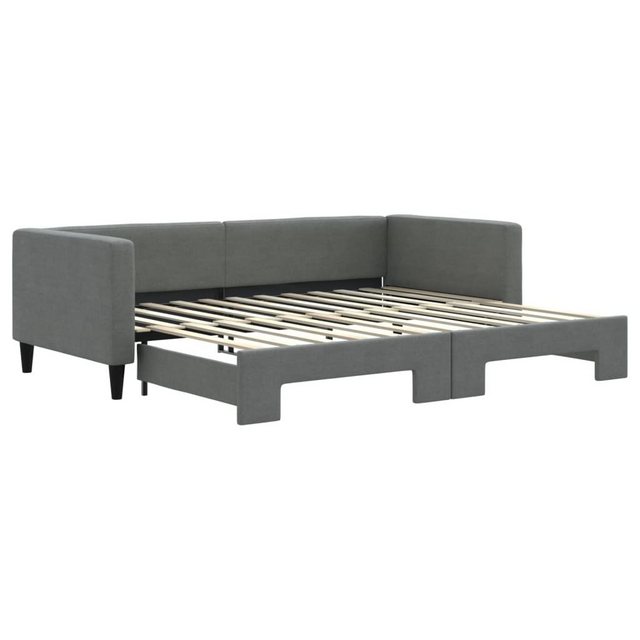 vidaXL Bett Tagesbett Ausziehbar Dunkelgrau 90x200 cm Stoff günstig online kaufen