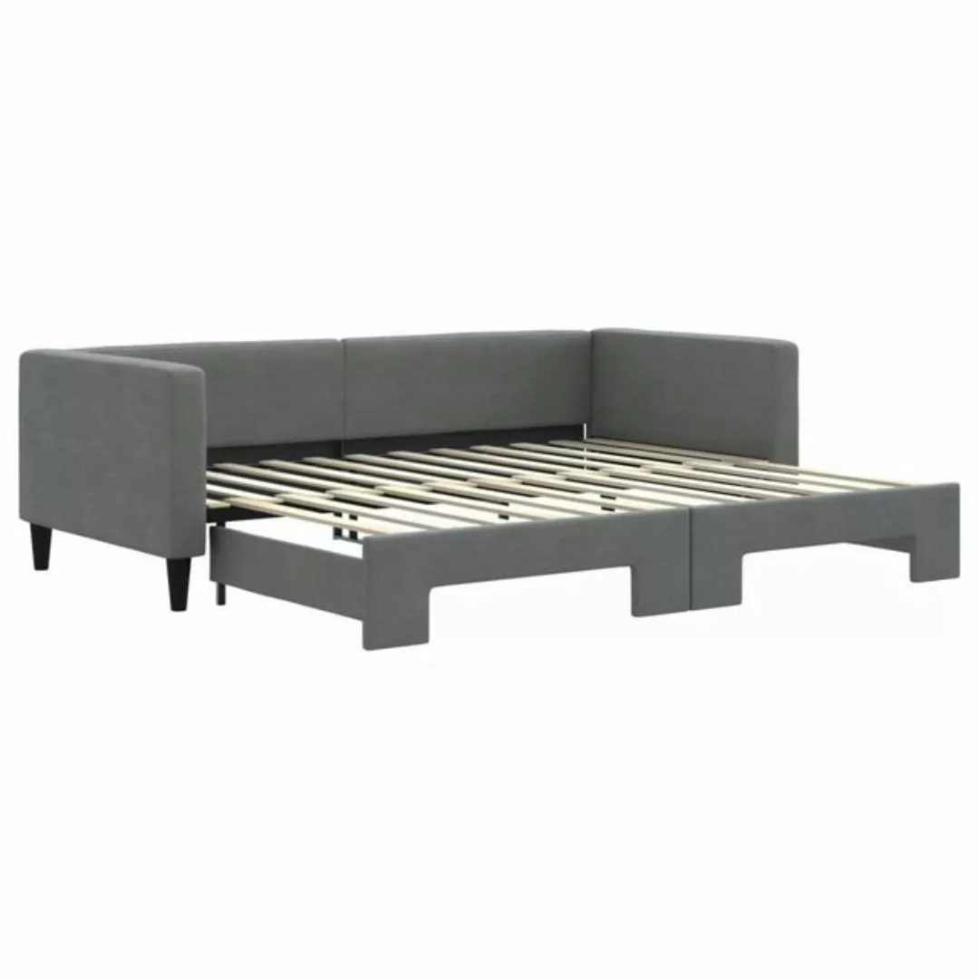 furnicato Bett Tagesbett Ausziehbar Dunkelgrau 90x200 cm Stoff (1-tlg) günstig online kaufen