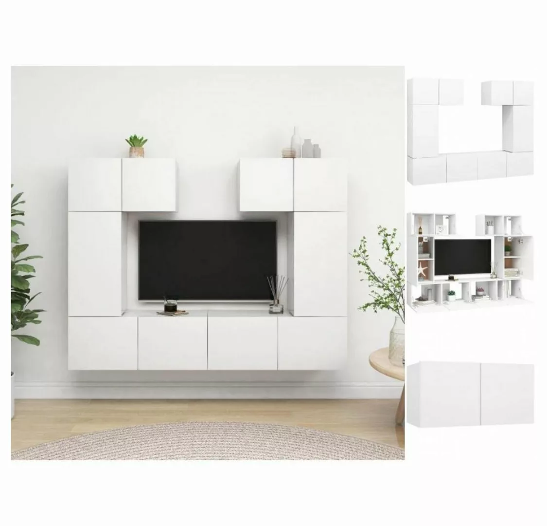 vidaXL TV-Schrank 6-tlg TV-Schrank-Set Weiß Spanplatte günstig online kaufen