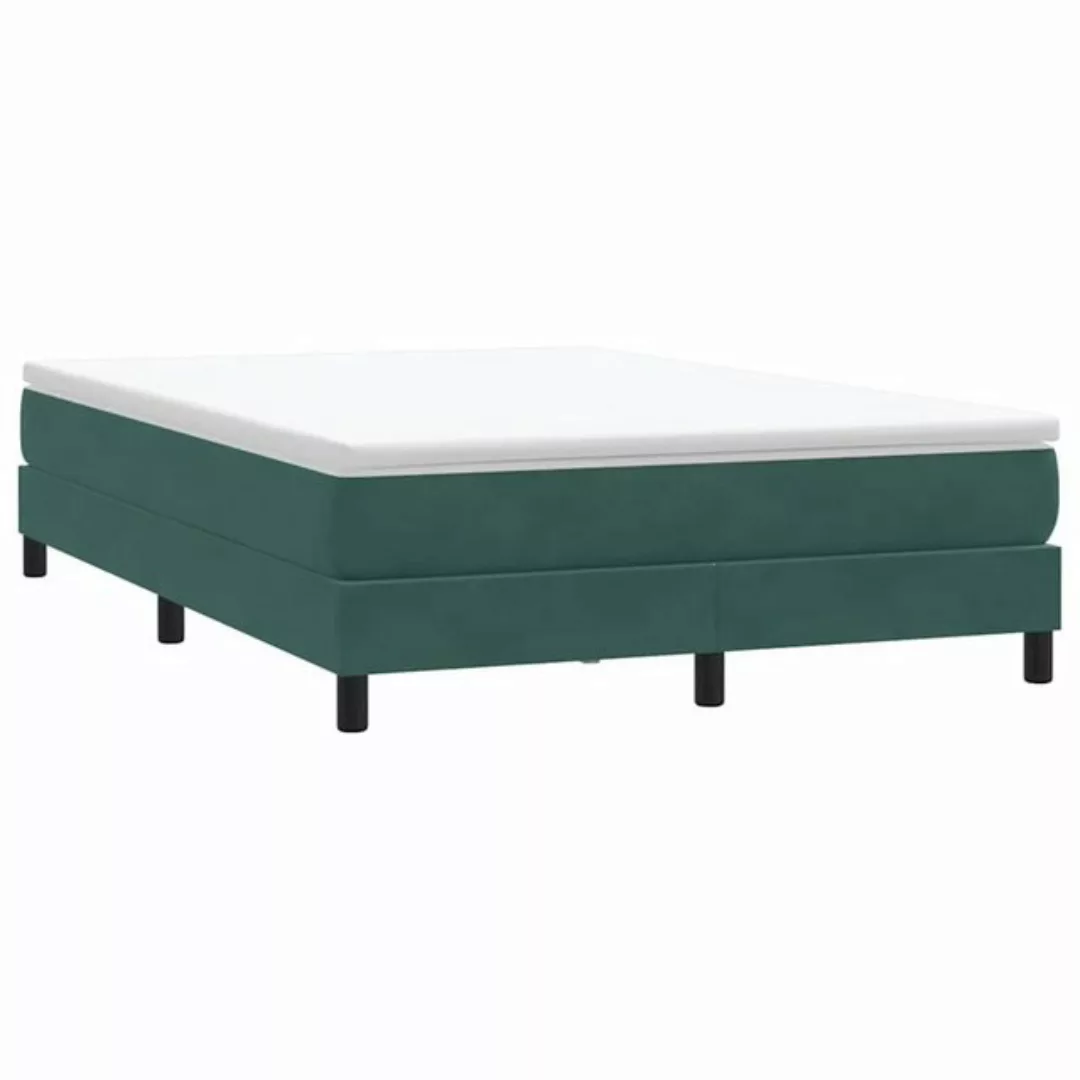 vidaXL Bett Boxspringbett ohne Matratze Dunkelgrün 140x220 cm Samt günstig online kaufen