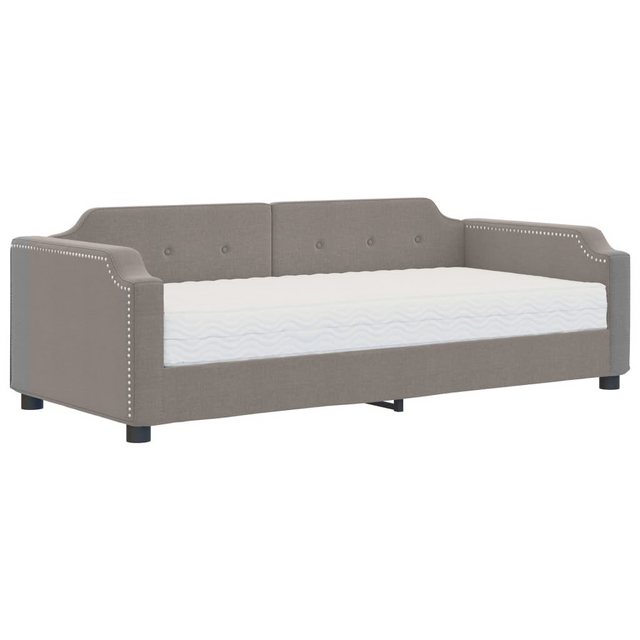 vidaXL Gästebett Gästebett Tagesbett mit Matratze Taupe 90x200 cm Stoff Bet günstig online kaufen