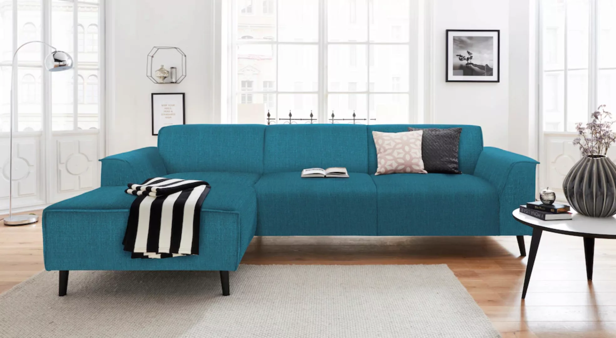 DOMO collection Ecksofa »Amora L-Form«, mit Recamiere, inklusive komfortabl günstig online kaufen