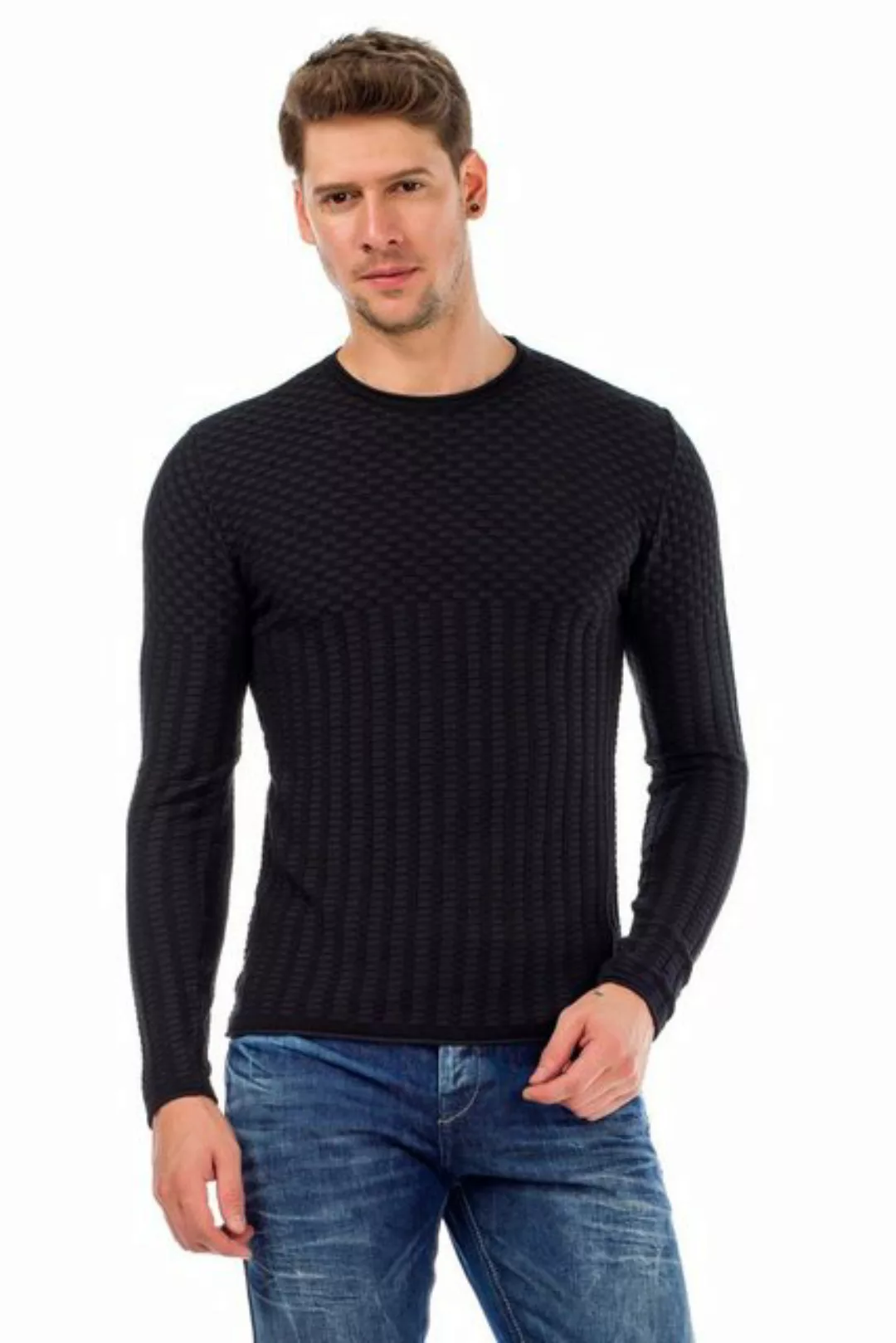 Cipo & Baxx Strickpullover mit klassischem Strukturmuster günstig online kaufen