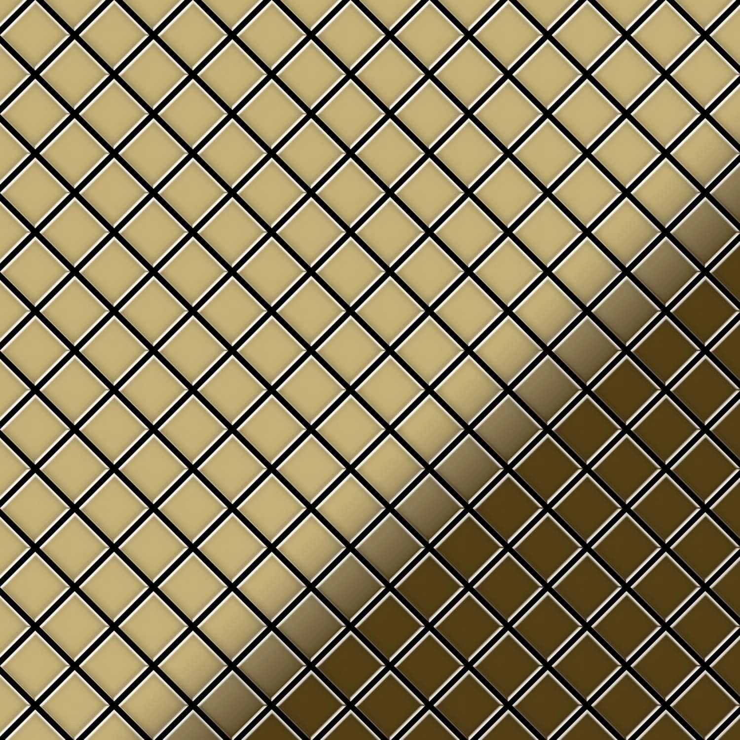 ALLOY Mosaik Fliese Massiv Metall Titan Hochglänzend Gold 1,6mm Stark Diamo günstig online kaufen