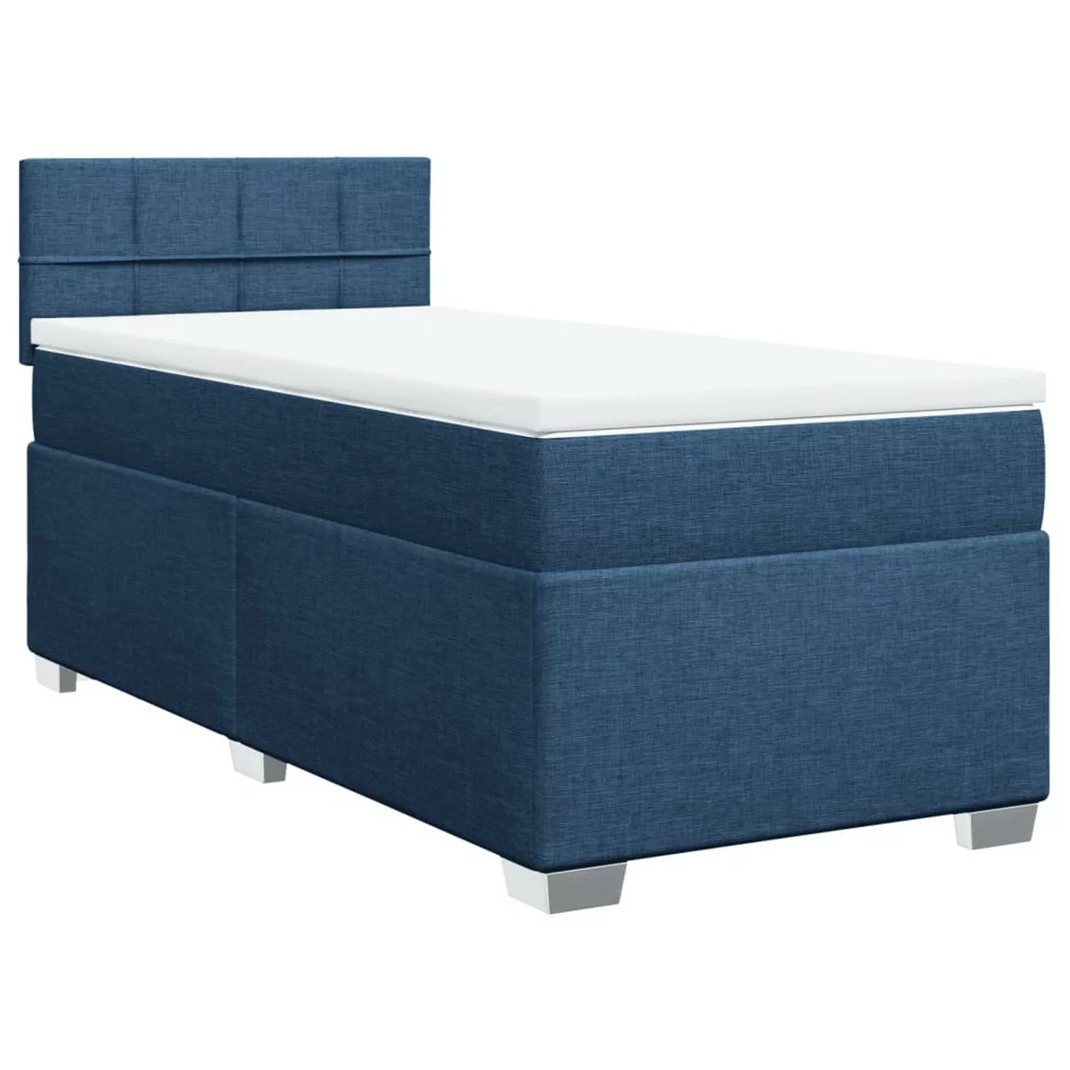 vidaXL Boxspringbett mit Matratze Blau 90x200 cm Stoff2101575 günstig online kaufen