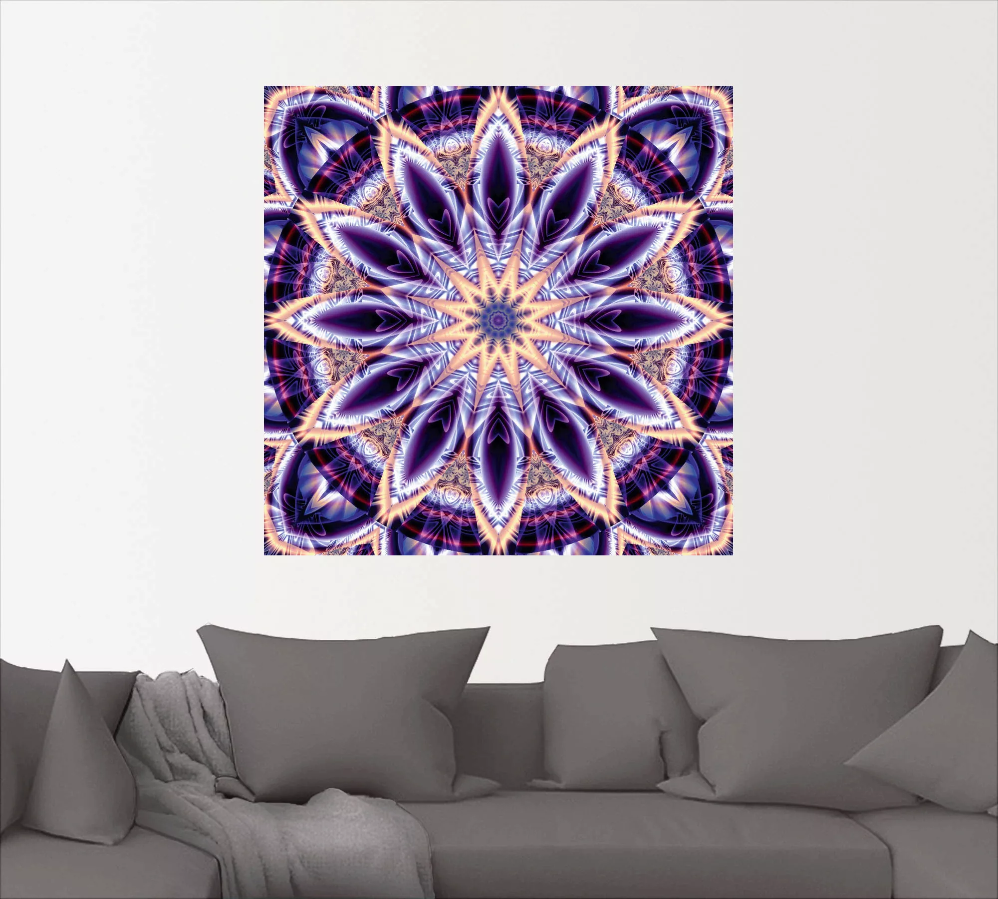 Artland Wandbild "Mandala Stern lila", Muster, (1 St.) günstig online kaufen