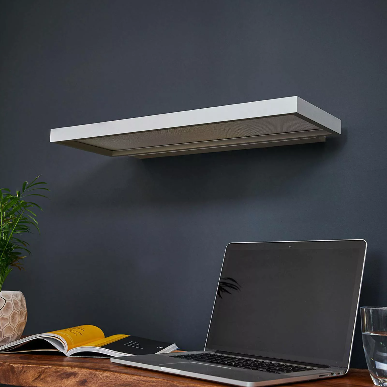 LED-Büro-Wandleuchte Rick, grau, universalweiß günstig online kaufen