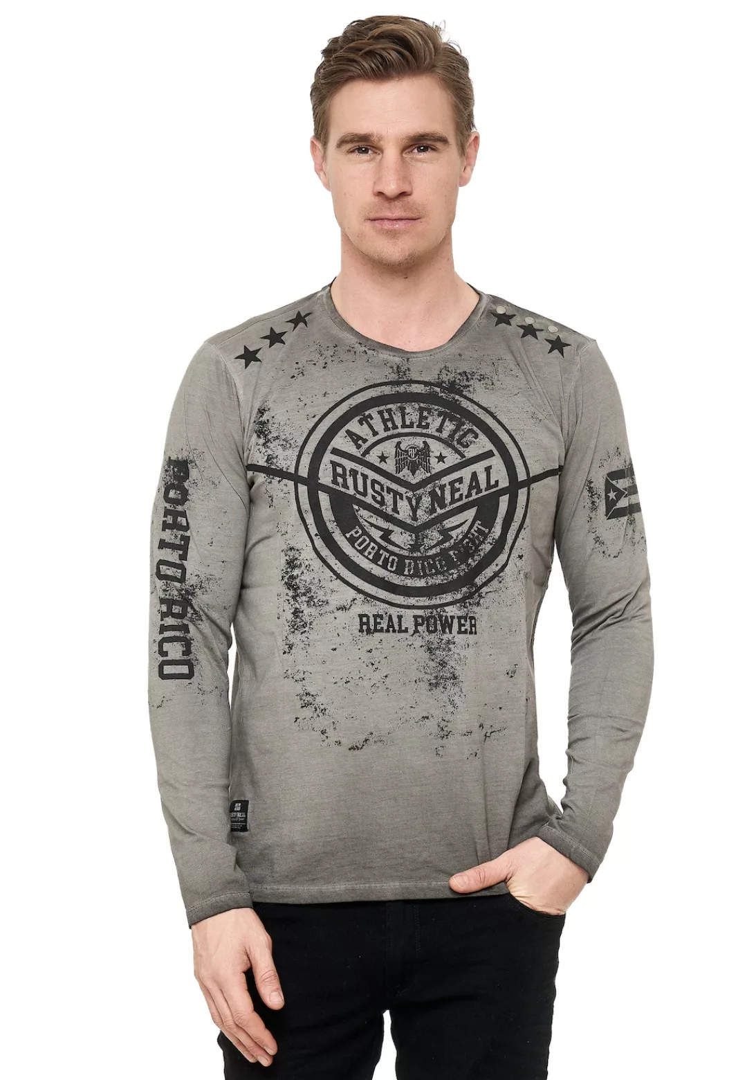 Rusty Neal Langarmshirt, mit lässigem Print günstig online kaufen