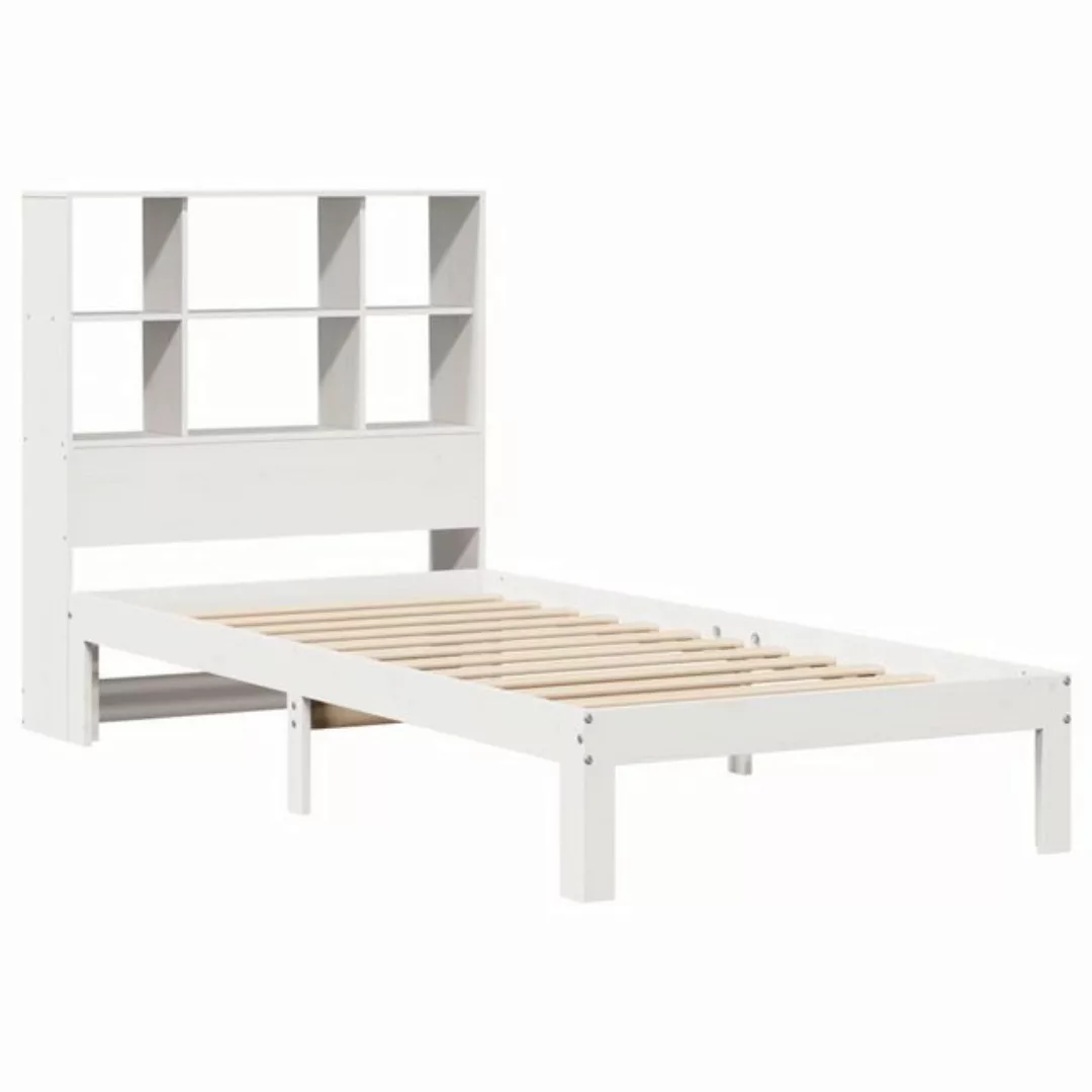 vidaXL Bett Massivholzbett mit Regal ohne Matratze Weiß 75x190 cm Kiefer günstig online kaufen