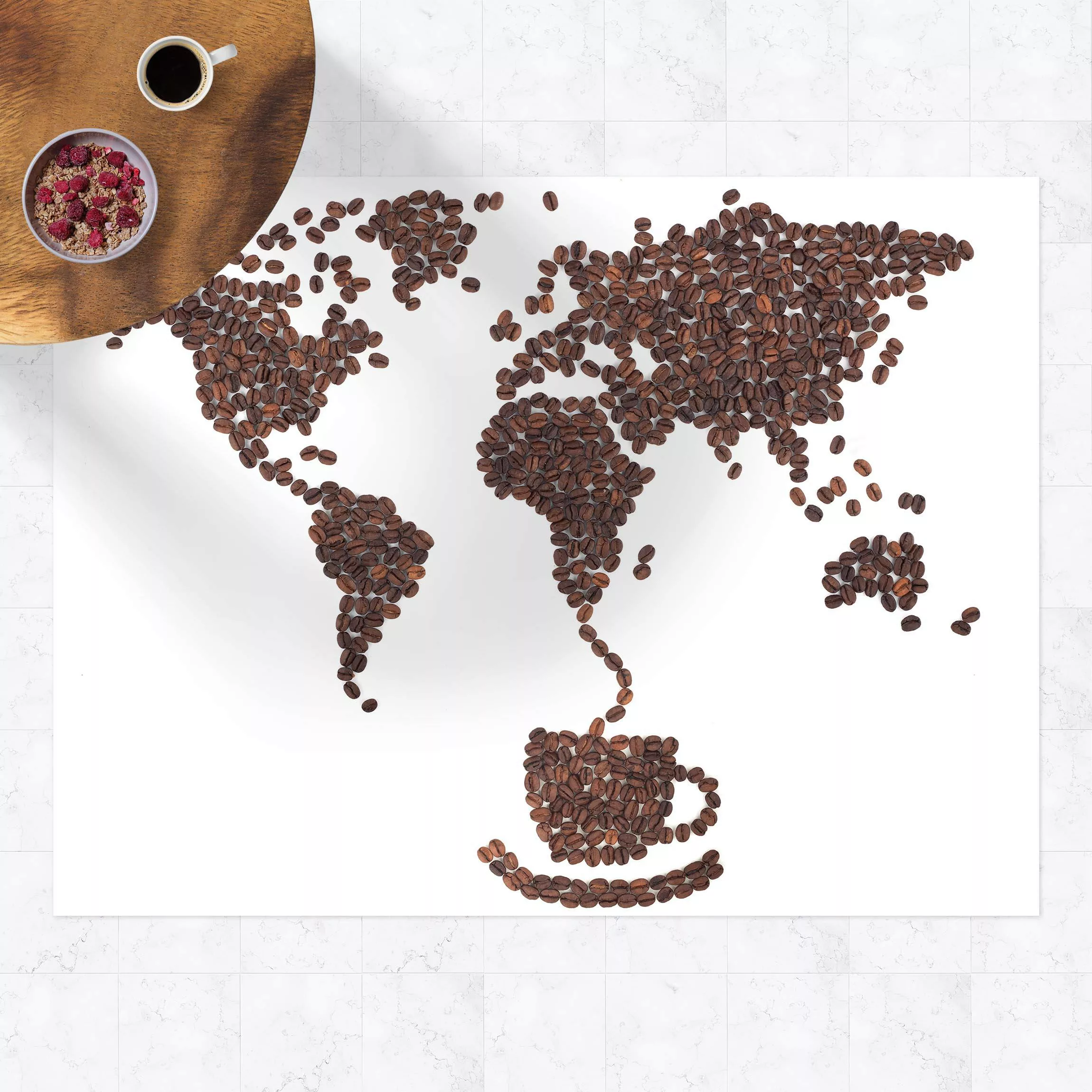 Vinyl-Teppich Kaffee um die Welt günstig online kaufen