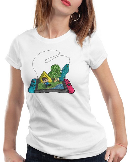 style3 T-Shirt Crossing Fisch switch animal videospiel horizons günstig online kaufen