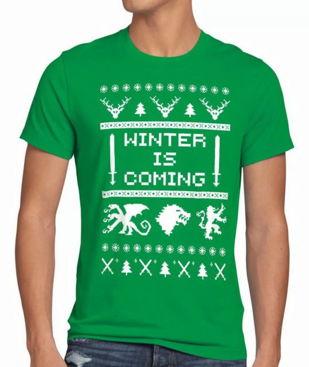 style3 Print-Shirt Herren T-Shirt 8-Bit Winter is coming thrones stark lenn günstig online kaufen