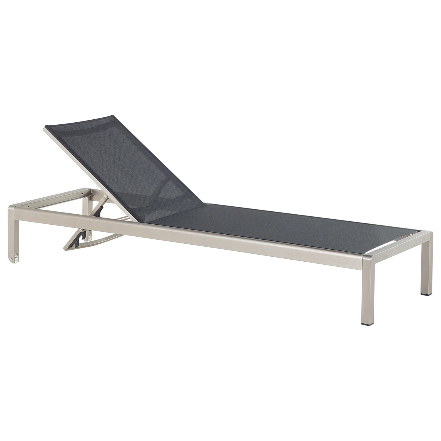 Beliani Gartenliege Schwarz Silber 198x64x93 günstig online kaufen