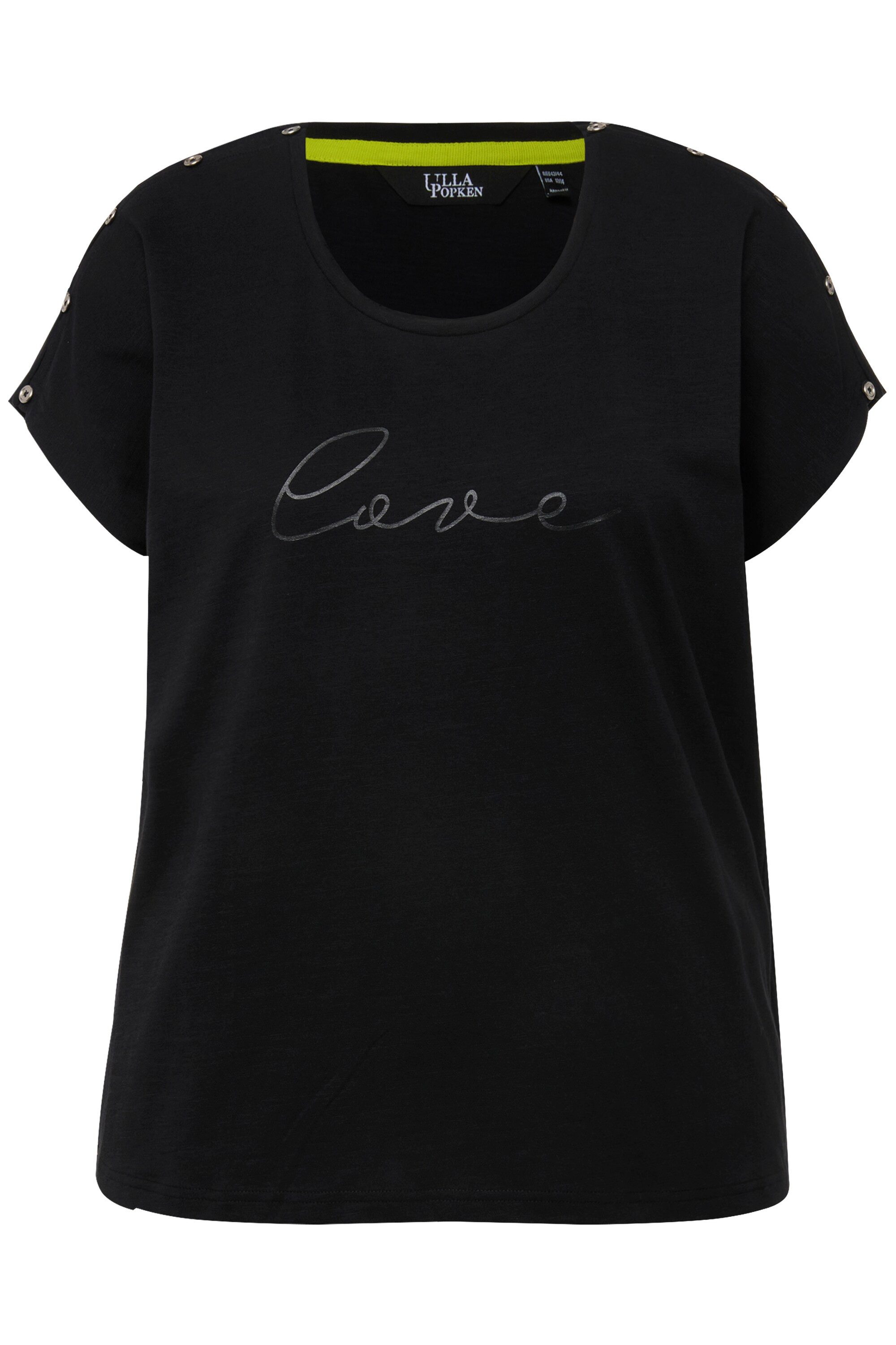Ulla Popken T-Shirt T-Shirt Love Knöpfe günstig online kaufen