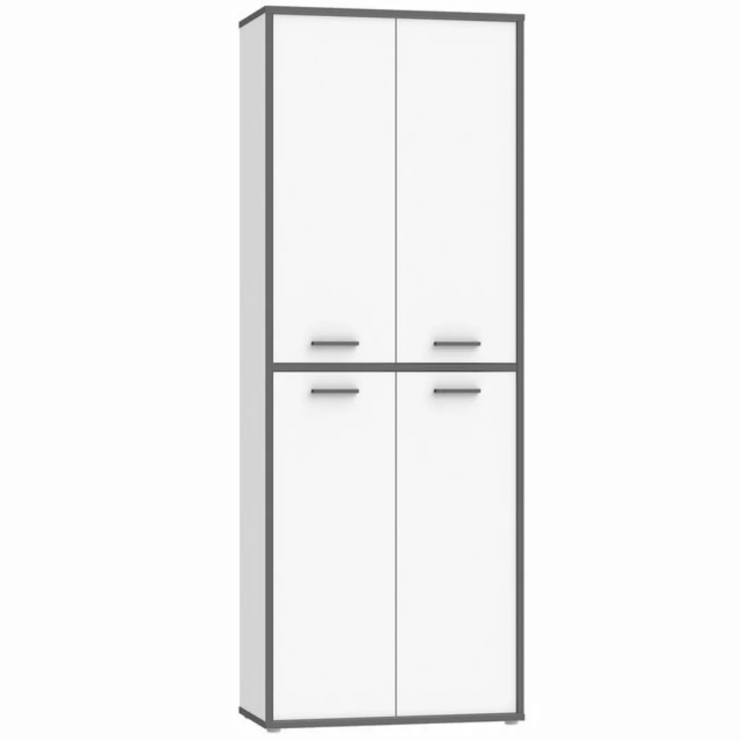 expendio Aktenschrank Keijo 1 Weiß / Wolfram Grey, 85x227x42 cm günstig online kaufen