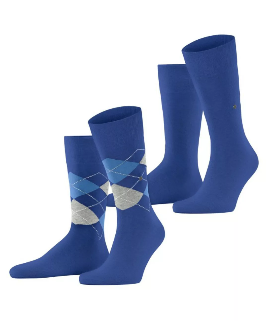 Burlington 2-er Set Socken Blau mit Argyle-Muster günstig online kaufen