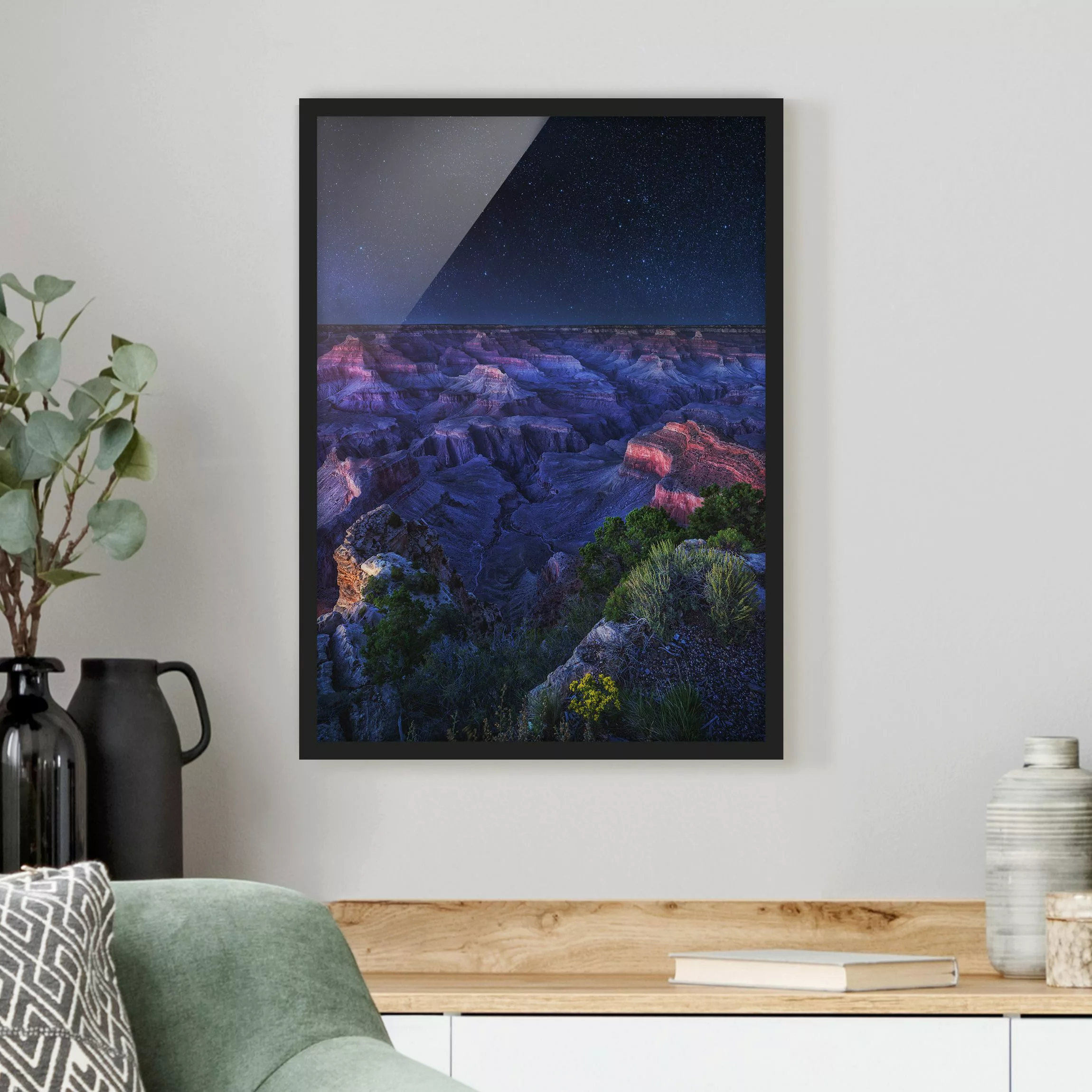 Bild mit Rahmen Natur & Landschaft - Hochformat Grand Canyon Night günstig online kaufen