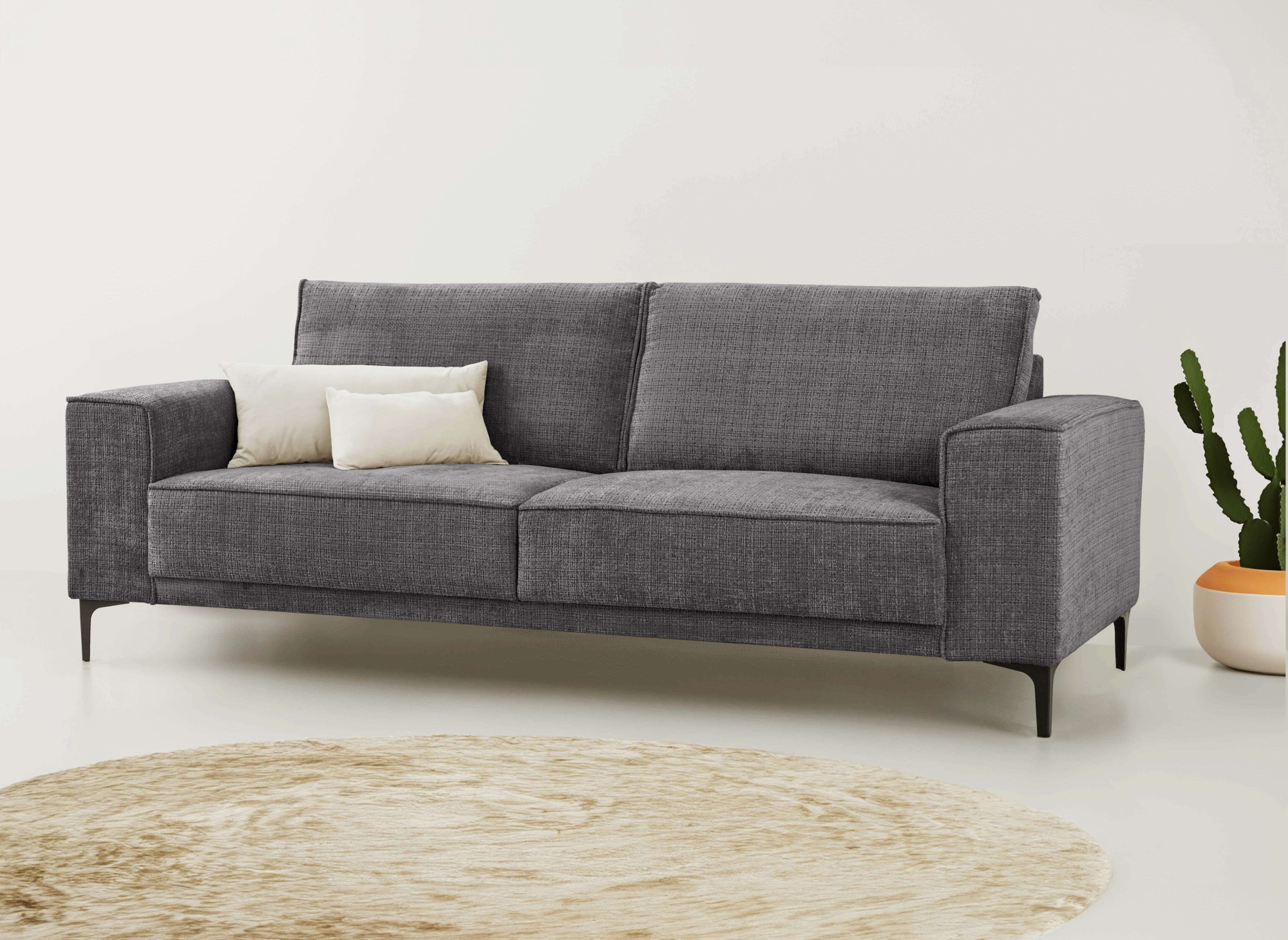 Places of Style 3-Sitzer »3er Sofa Oland, Struktur, Flachgewebe, Luxus-Micr günstig online kaufen
