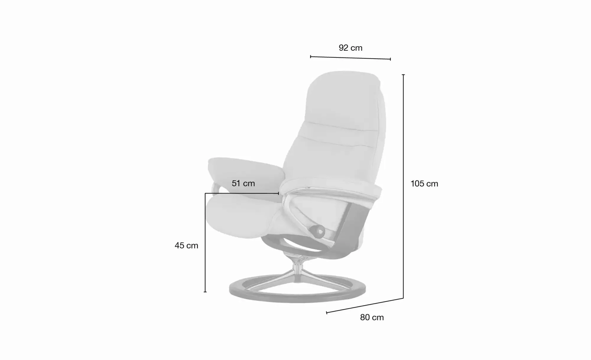 Stressless Relaxsessel mit Hocker Leder Sunrise L ¦ creme ¦ Maße (cm): B: 9 günstig online kaufen