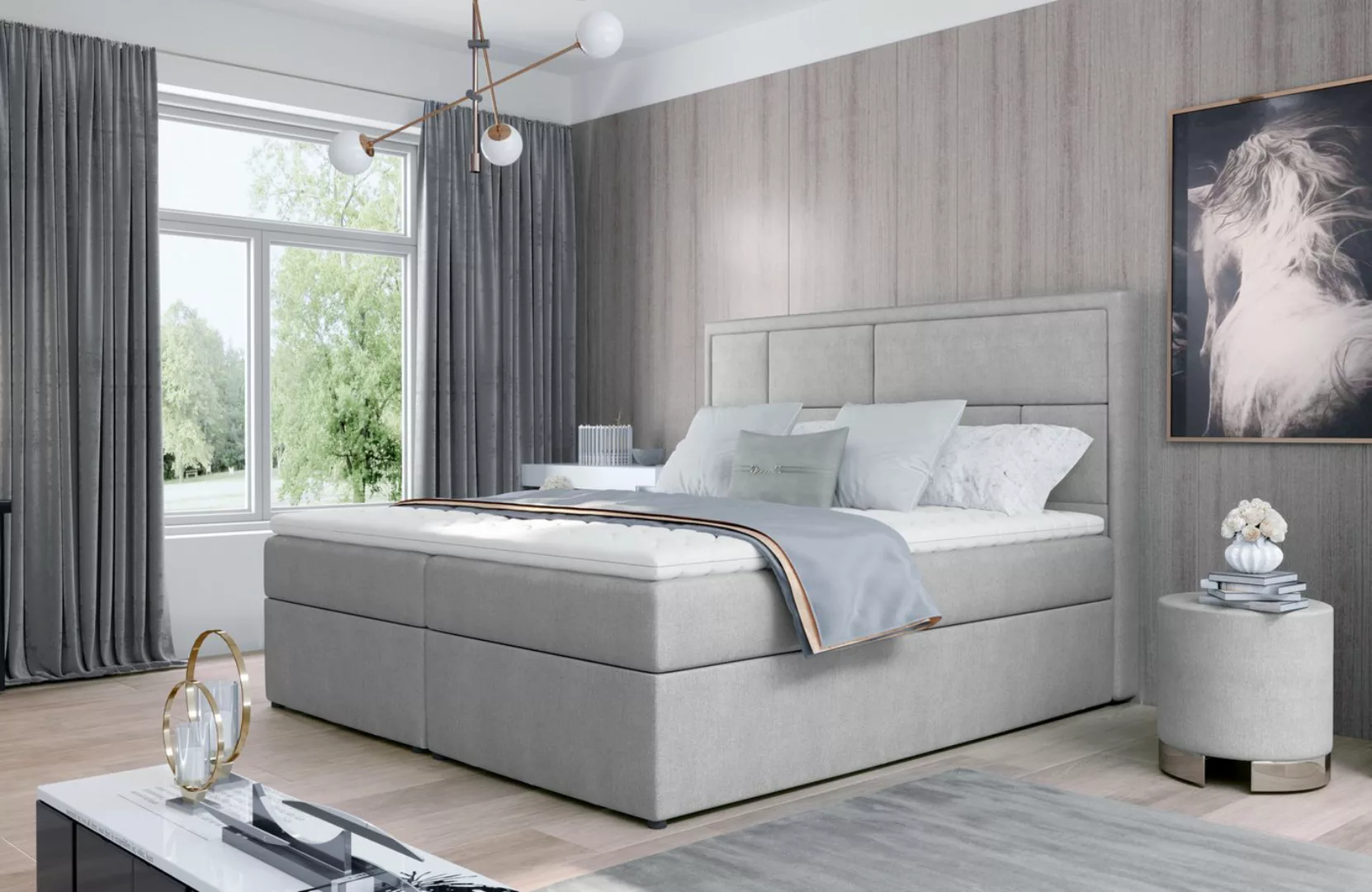 ALTDECOR Boxspringbett SOFIO (H3 Matratze Bonellfederung, Topper, Kopfteil, günstig online kaufen