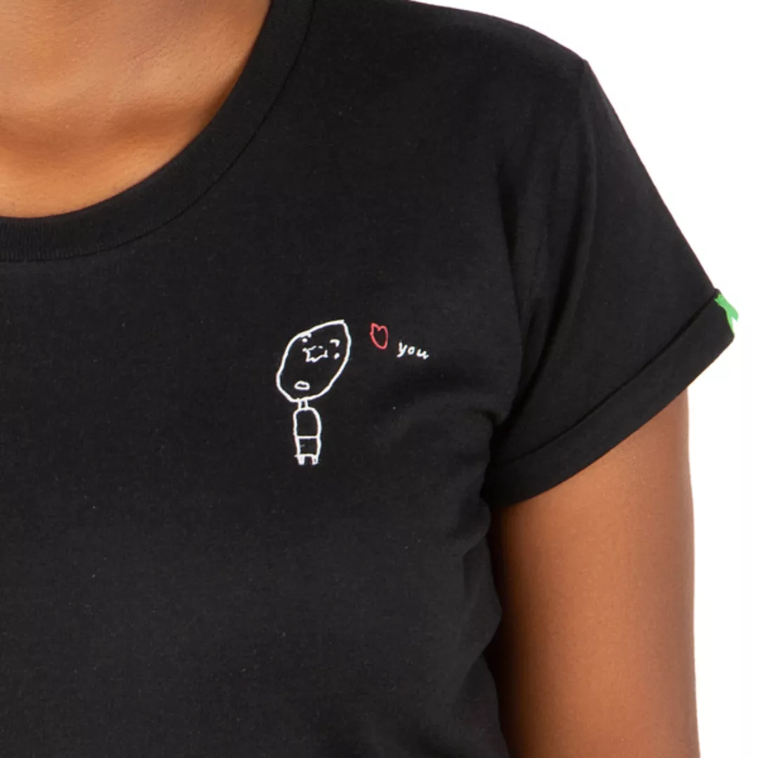 Damen T-shirt Aus Bio-baumwolle „Love You" Schwarz günstig online kaufen