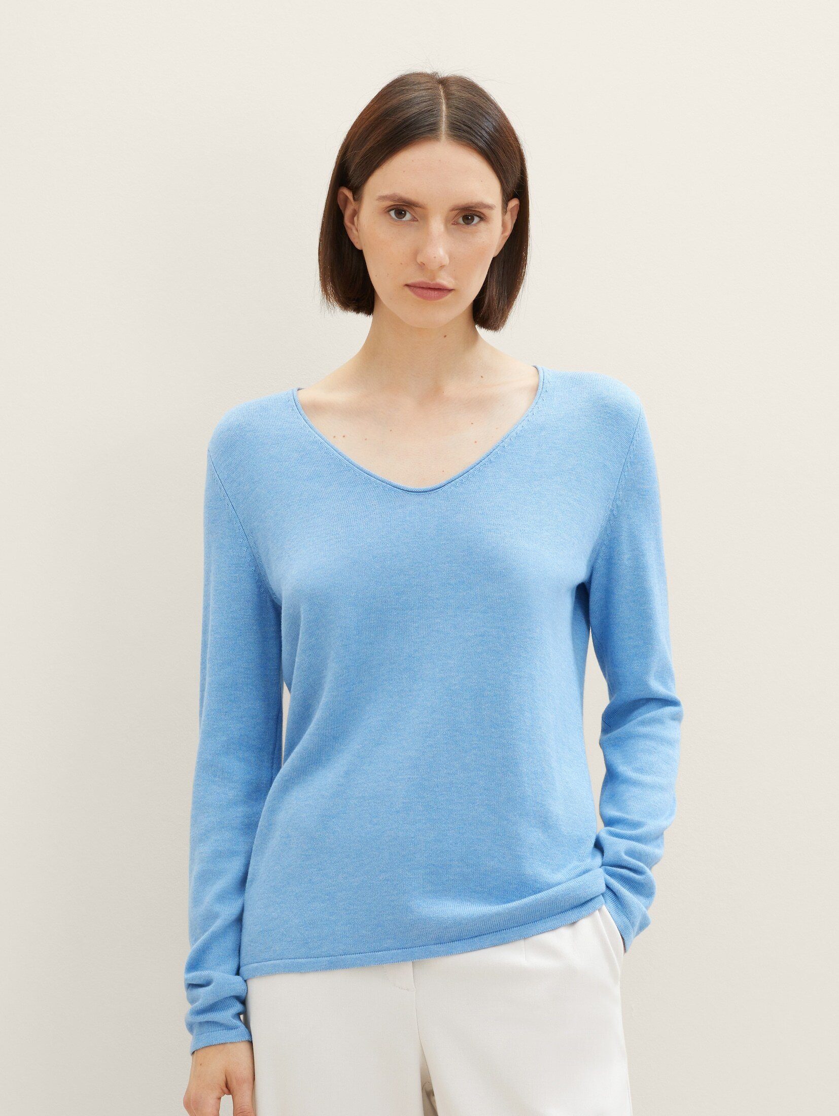 TOM TAILOR V-Ausschnitt-Pullover, aus Feinstrick günstig online kaufen
