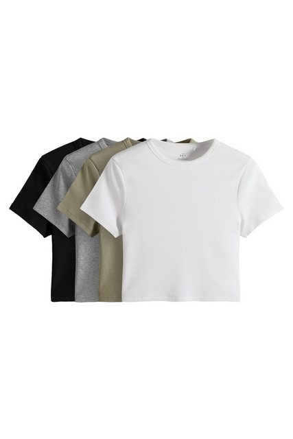 The Set T-Shirt 4er-Pack The Set Gerippte, enge Cropped-T-Shirts (4-tlg) günstig online kaufen