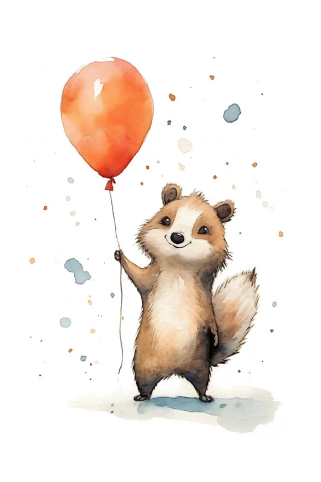 A.S. Création Leinwandbild "Cute Raccoon Orange - Wandbild Weiß Braun Keilr günstig online kaufen