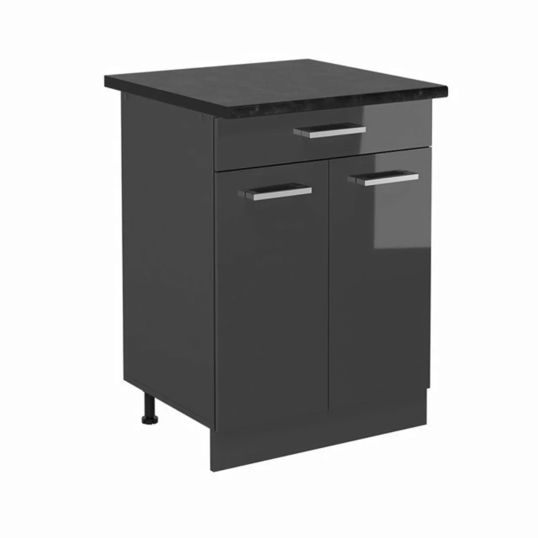 Vicco Unterschrank R-Line, Anthrazit Hochglanz/Anthrazit, 60 cm, AP Anthraz günstig online kaufen