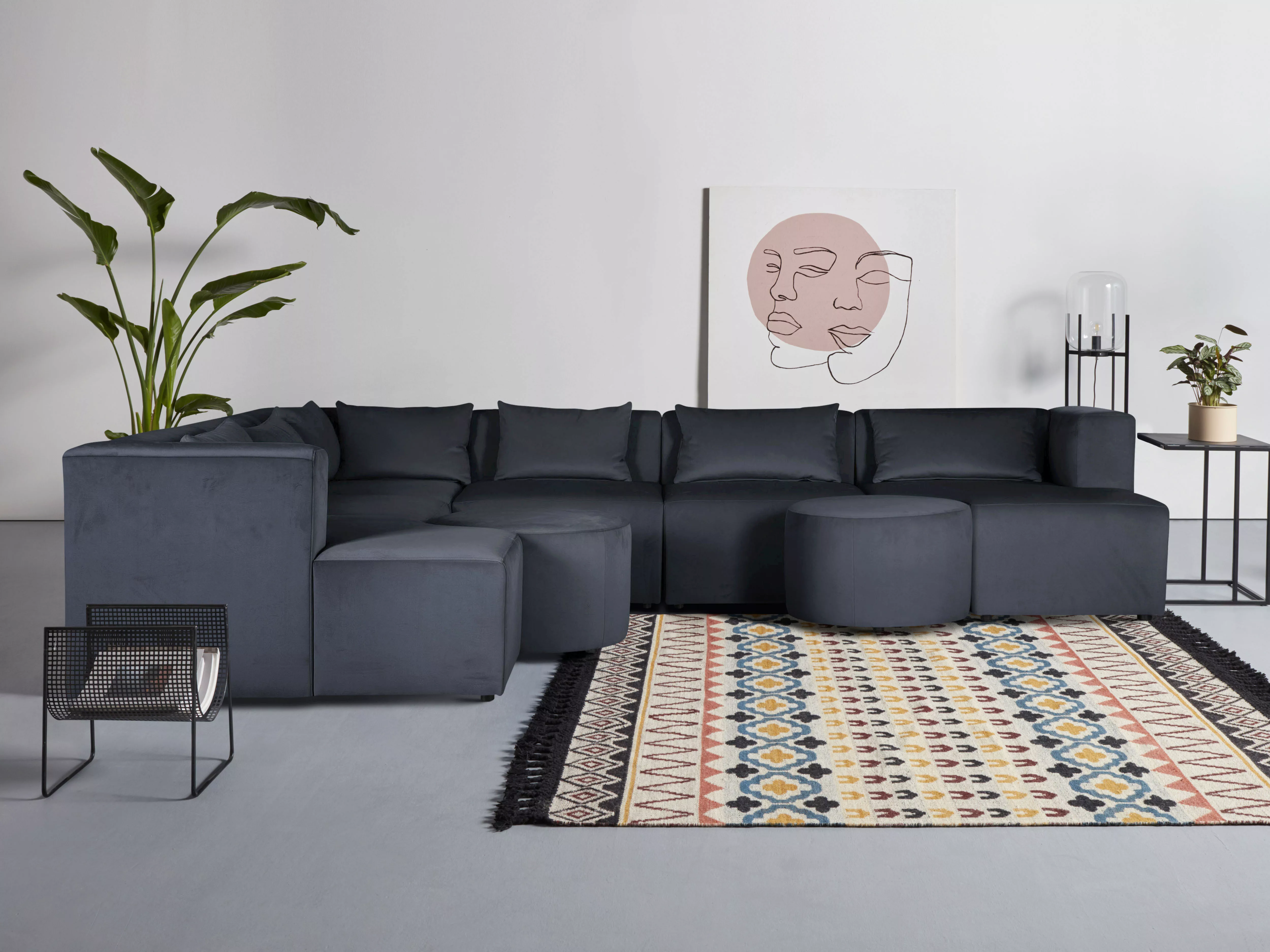 Leonique Ecksofa "Alexane L-Form", zusammengesetzt aus Modulen, in vielen B günstig online kaufen