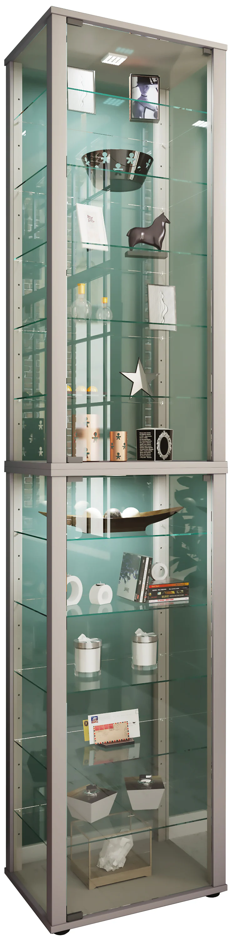 VCM Vitrine "VCM Glasvitrine stehend  Vitrine Glas mit ESG-Sicherheitsglas günstig online kaufen