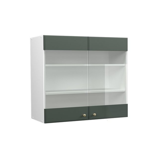 Vicco Glashängeschrank Fame-Line, Grün-Gold Landhaus/Weiß, 80 cm günstig online kaufen