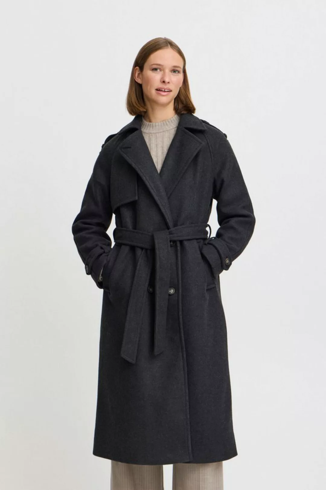 b.young Wollmantel BYCILIA TRENCH COAT - modischer Mantel günstig online kaufen