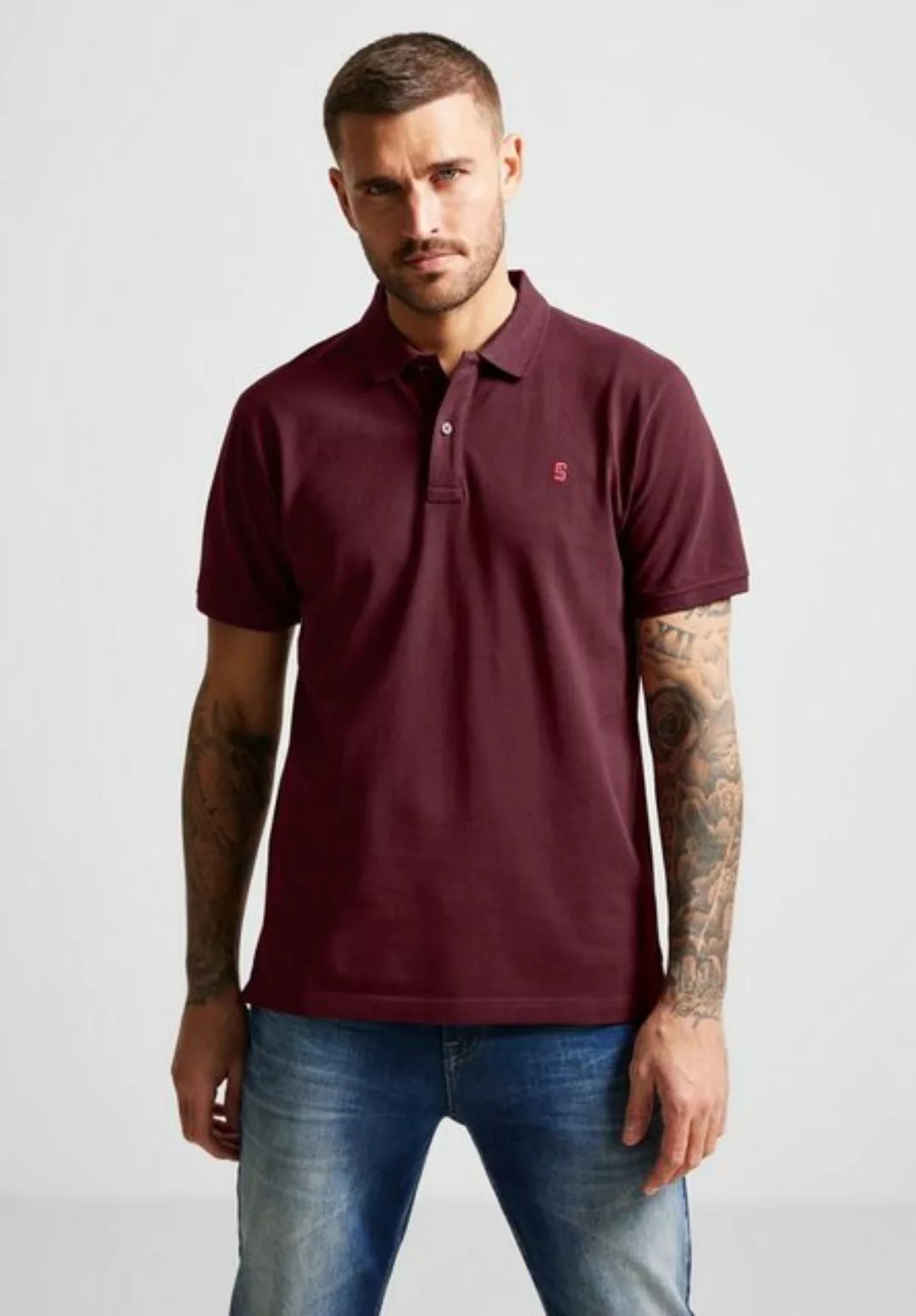 STREET ONE MEN Poloshirt, in Unifarbe günstig online kaufen