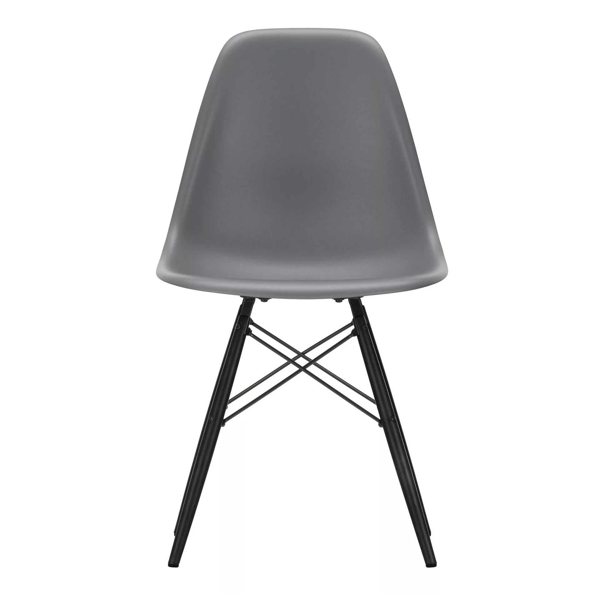 Vitra - Eames Plastic Side Chair DSW Gestell Ahorn schwarz - granitgrau/Sit günstig online kaufen