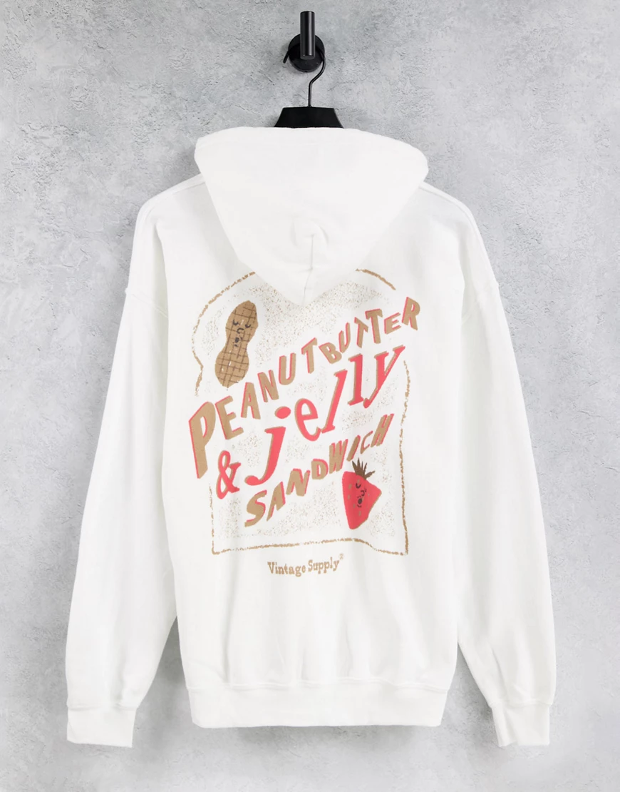 Vintage Supply – Kapuzenpullover mit „Peanut Butter & Jelly Sandwich“-Print günstig online kaufen