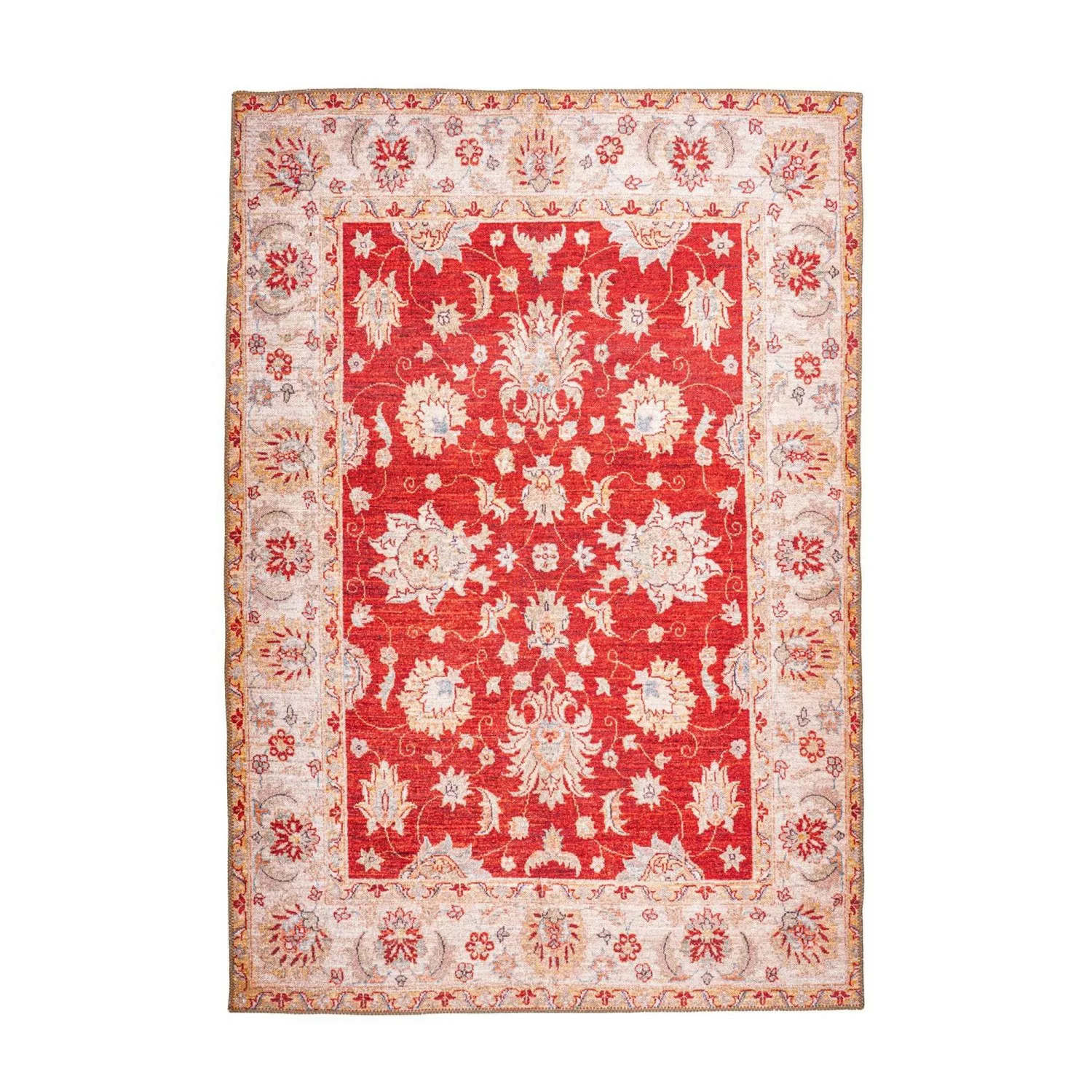 MeGusta Flachflor Teppich VintageDesign UsedLook Orientalisch Rot Polyester günstig online kaufen