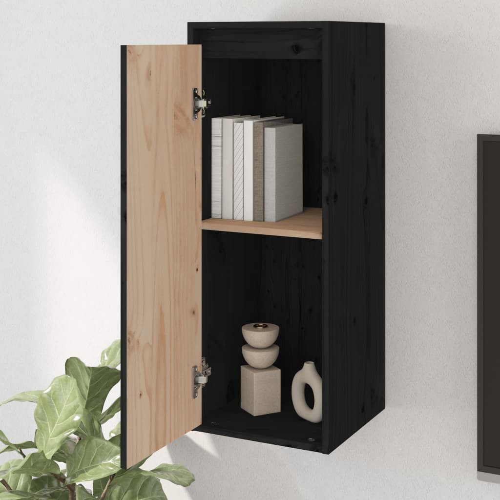 vidaXL Regal Wandschränke 2 Stk. Schwarz günstig online kaufen