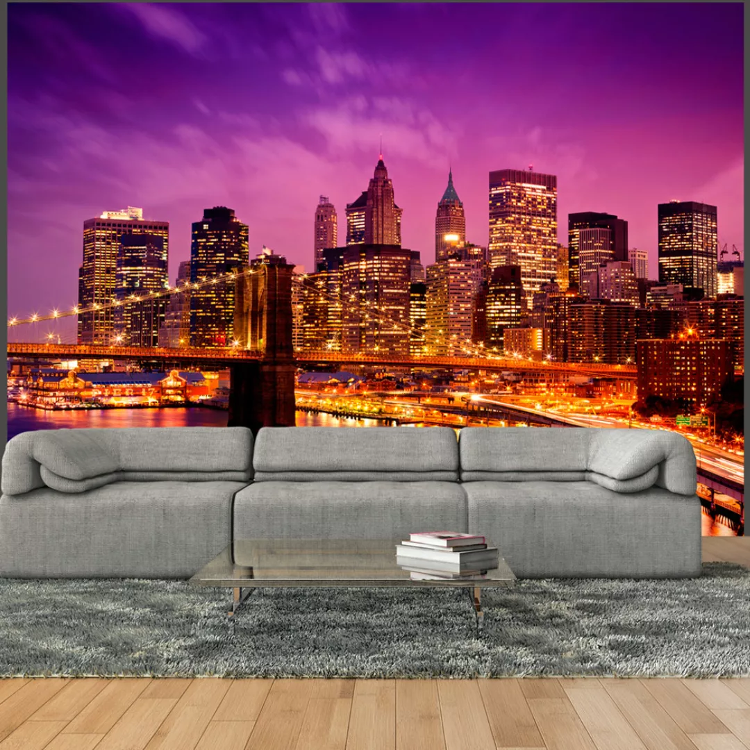 Fototapete - Brooklyn Bridge Und Manhattan Bei Nacht günstig online kaufen