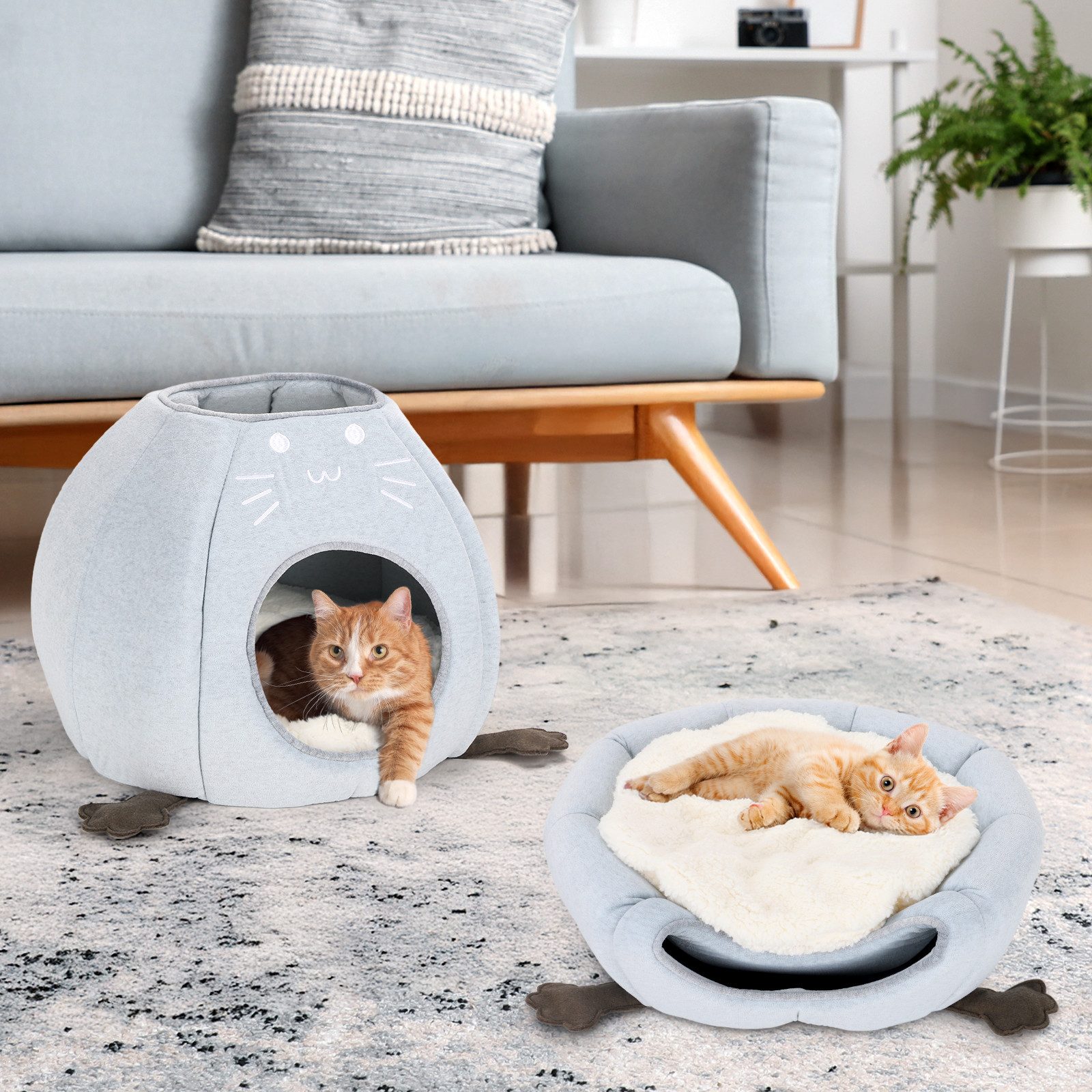 NAIMP Tierbett Katzenbett Faltbare Katzenhöhle Katzenhaus günstig online kaufen
