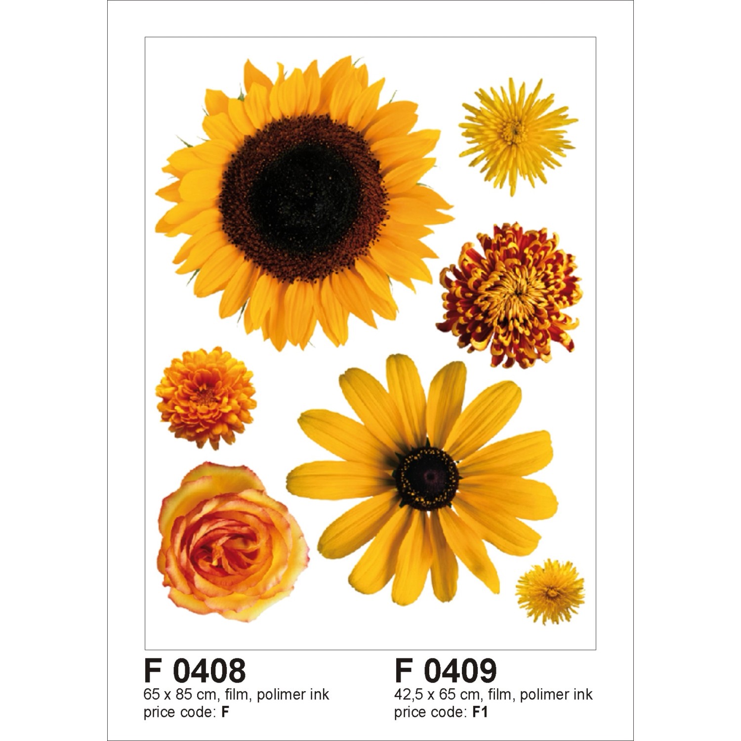 Sanders & Sanders Wandtattoo Blumen Gelb 65 x 85 cm 600251 günstig online kaufen