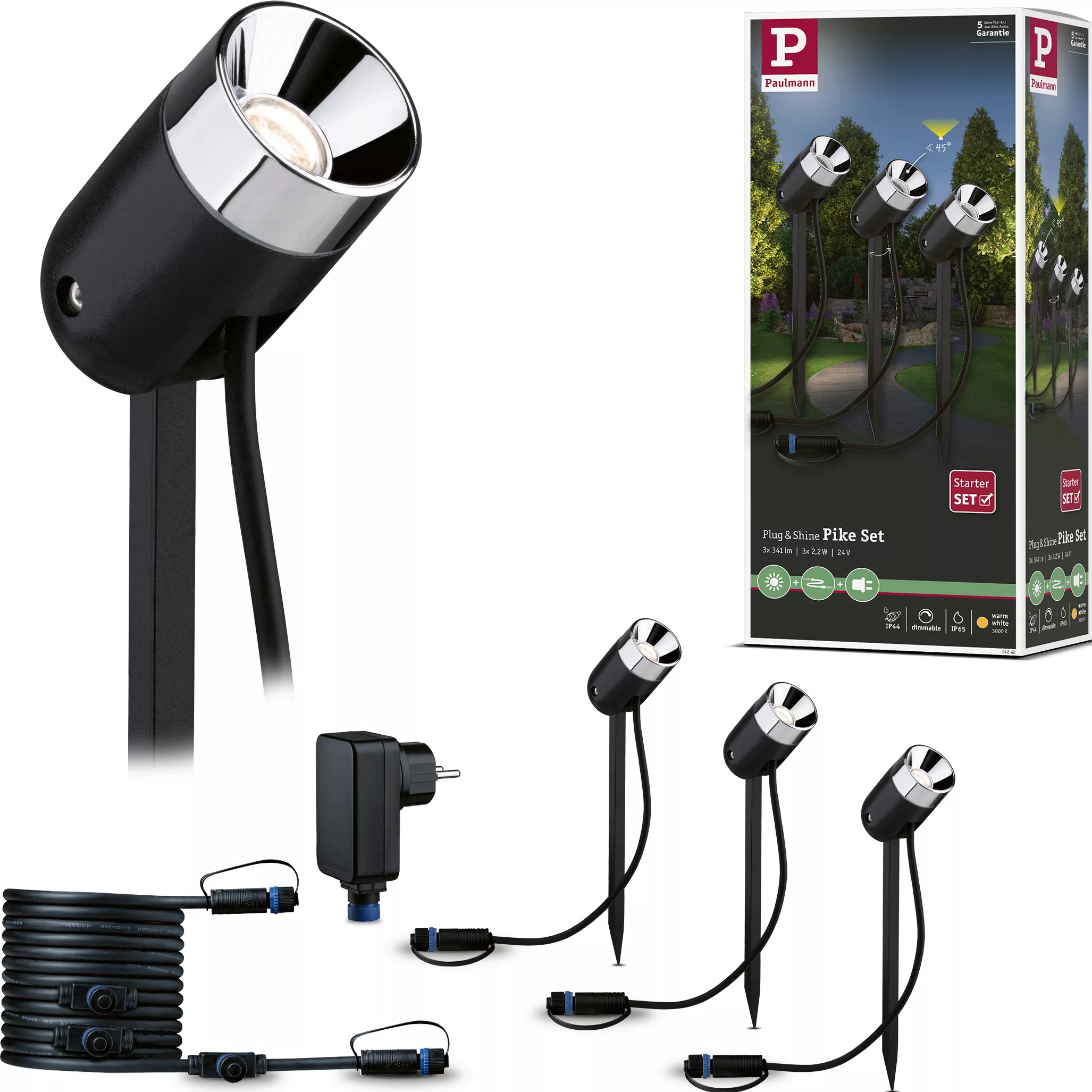 Paulmann LED Gartenstrahler "Plug & Shine", 3 flammig-flammig günstig online kaufen