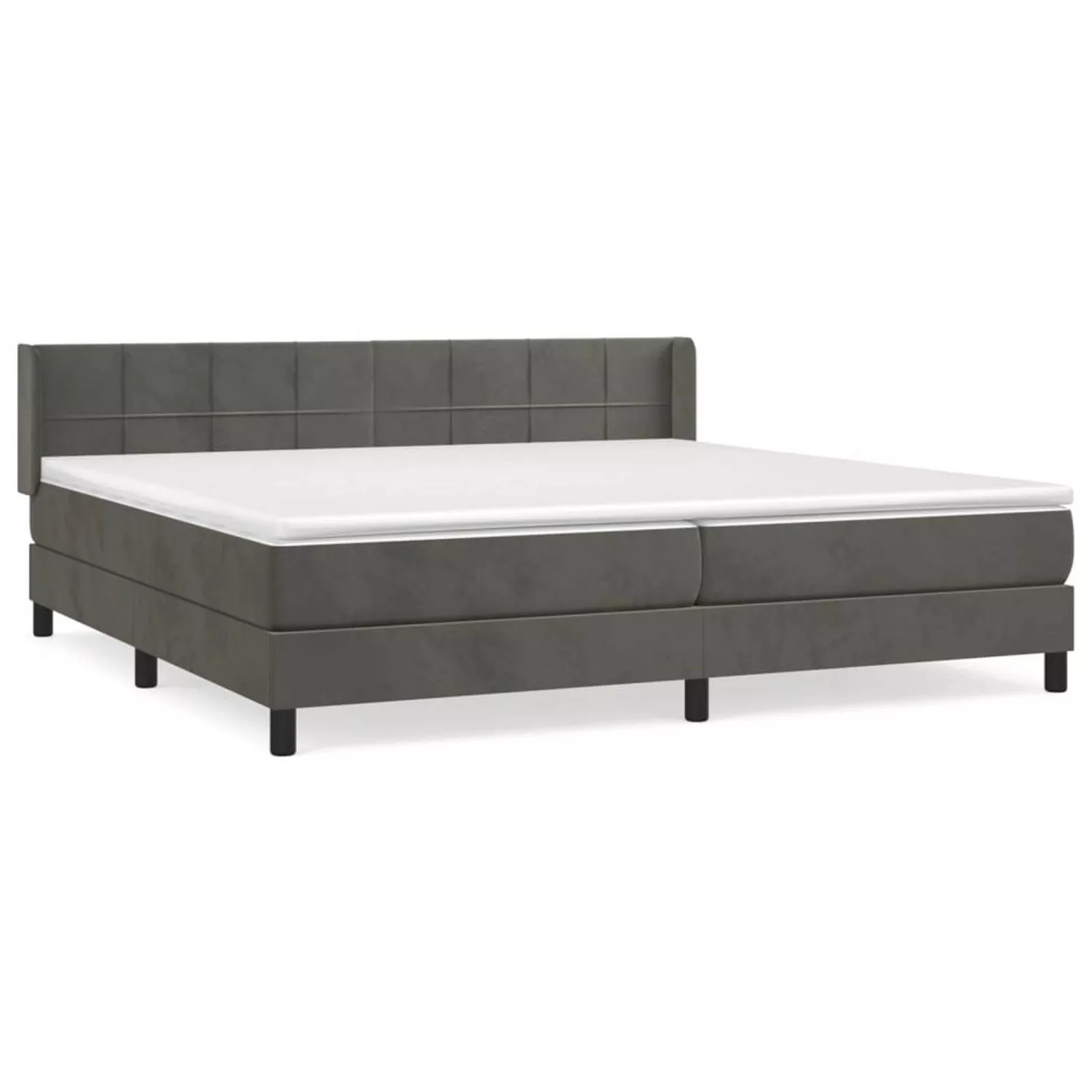 vidaXL Boxspringbett Boxspringbett mit Matratze Dunkelgrau 200x200 cm Samt günstig online kaufen