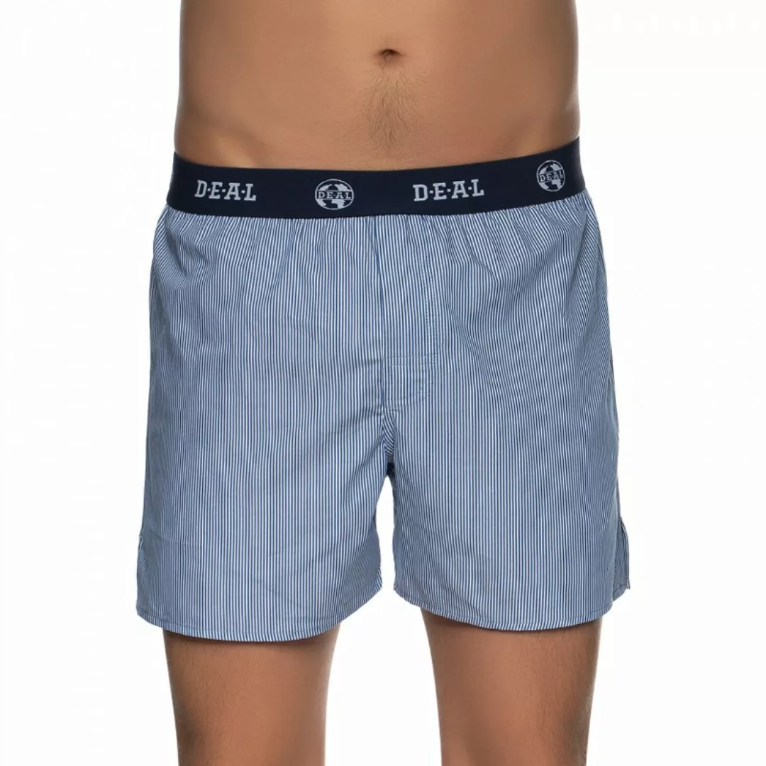 D.E.A.L International Boxershorts Blau gestreift mit Logobund günstig online kaufen