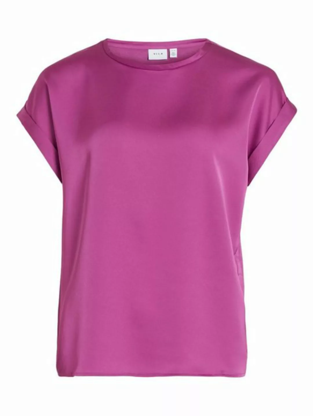 Vila T-Shirt Satin Blusen T-Shirt Kurzarm Basic Top Glänzend VIELLETTE 4599 günstig online kaufen