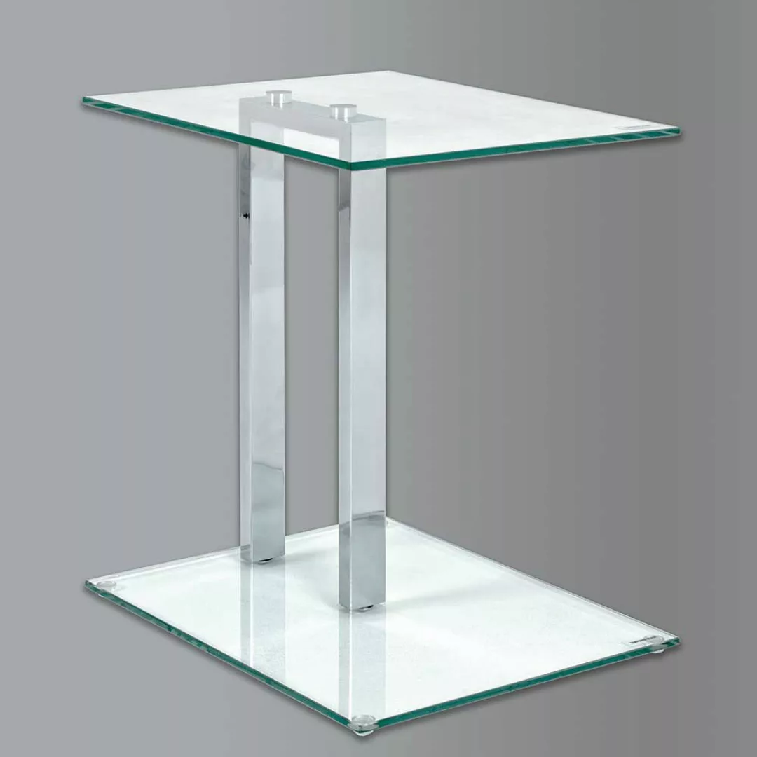 Glas Ablagetisch aus Sicherheitsglas Stahl günstig online kaufen